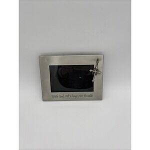 Felco 4 X‎ 6 Silver Picture Frame Religious  With God All Things Are Possible